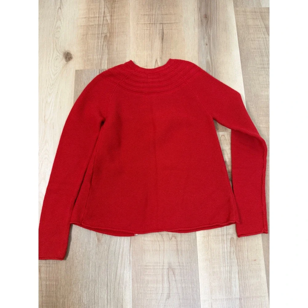 Boden Girls Red Cotton Cashmere Knit Cardigan Sweater Size 11-12Y